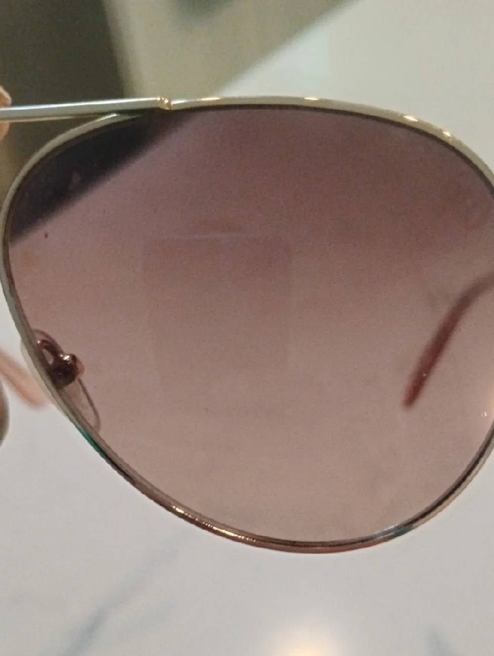 Calvin Klein Gold Frame Brown Gradient Aviator Sunglasses